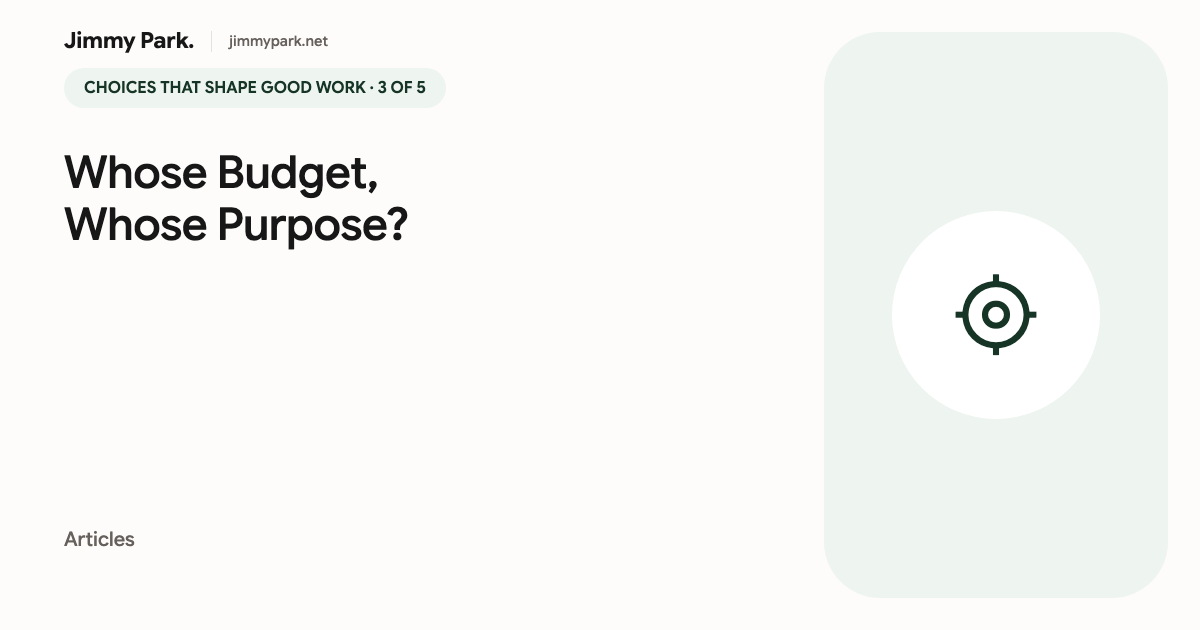 A target: making commissioned work serve the client's purpose.